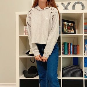 PINK VICTORIA SECRET COZY GRAY HOODIE